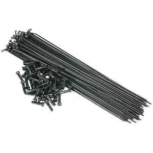 Saltbmx Rayons de vélo 186mm Noirs avec Écrous en Laiton - Set de 50 PiècesVendu parbikeinn