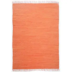 Theko Tapis réversible en coton - tissé à la main - terracotta 120x180 pas cher