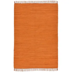 THEKO Tapis réversible en coton - tissé main - terracotta 160x230 pas cher