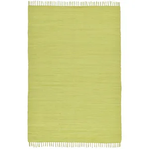 Comparateur de prix : Theko Happy Cotton Tapis 100% Coton 300_Green Rectangulaire 70 x 140 cm
