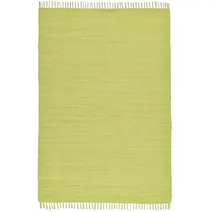 Theko Tapis réversible en coton - tissé à la main - Vert 40x60 pas cher