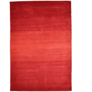 THEKO Tapis dégradé de couleur en laine Rouge 90x160 pas cher