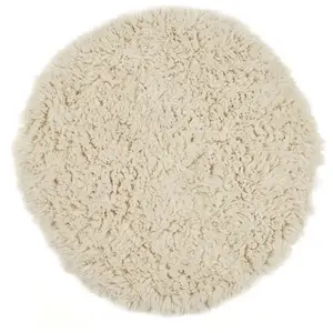 THEKO Tapis flokati en laine vierge - naturel D200 cm pas cher