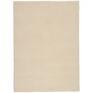 THEKO Tapis berbère marocain noué main en laine - Blanc 90x160 cm pas cher