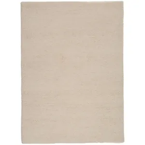THEKO Tapis berbère marocain noué main en laine - Blanc 60x90 cm pas cher