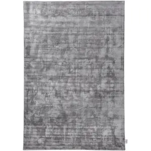 Tom Tailor Tapis élégant doux et brillant en viscose Gris 65x135 pas cher