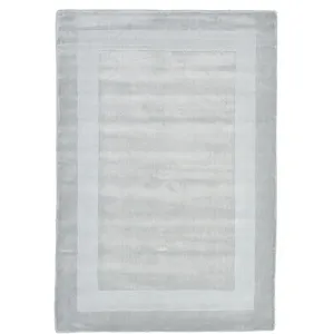 THEKO Tapis tufté main en laine naturelle Gris 60x90 cm pas cher