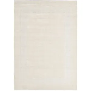 THEKO Tapis tufté main en laine naturelle Beige 60x90 cm pas cher