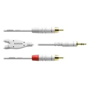Cordial - Câble audio - RCA mâle pour mini-phone stereo 3.5 mm mâle - 3 m - blanc