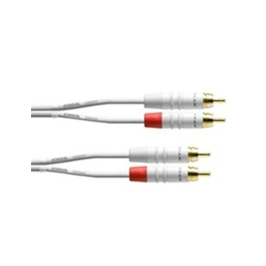 Cordial CFU1.5CC-SNOW - Câble audio 2 RCA mâles - 2 RCA mâles 1,5 m blanc pas cher