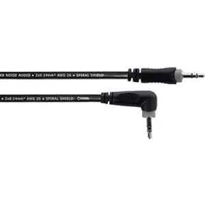 Cordial Câble audio stéréo mini-jack droit/coudé 50 cm