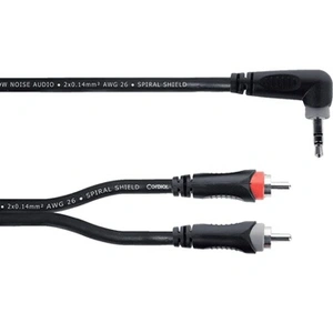 Cordial Câble Y Bretelle Mini-jack Stéréo Coudé / 2 RCA 1,5 M Câbles adaptateur pas cher