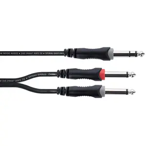 Cordial EY5VPP - Câble bretelle jack mâle stéréo-double jack mono mâles - 5m