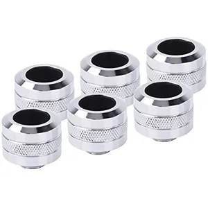 Alphacool Lot de 6 Raccords à compression pour Tube Ø16mm Eiszapfen Pro (Argent)