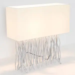 Holländer Lampe à poser Capri, angulaire, écru/argenté pas cher