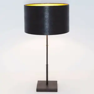 Holländer Lampe à poser Bambou, brune-noire/dorée pas cher