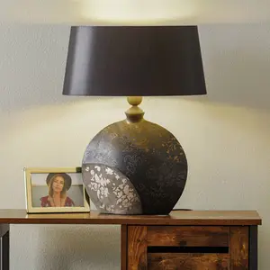 Holländer Lampe à poser Mary, céramique et chintz, 50 cm pas cher