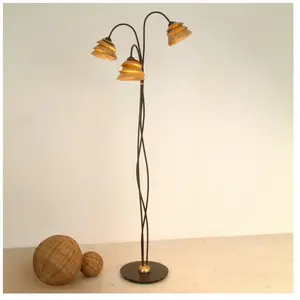 Holländer Impressionant lampadaire SNAIL 3 amp. brun et doré