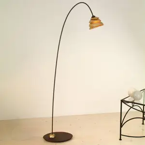 Holländer Gracieux lampadaire SNAIL 1 amp. fer, brun et doré