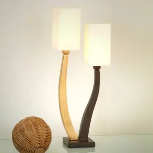 Holländer Jolie lampe à poser QUADRANGOLARE, dorée, 2 lps. pas cher