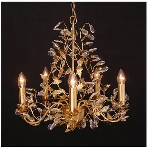 Holländer Ravissant lustre Buono à 5 lampes doréVendu parluminaire