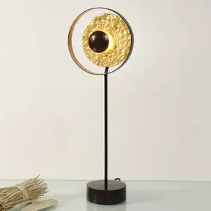 Holländer Lampe à poser Satellite, brun et or, 42 cm pas cher