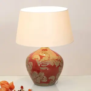 Comparateur de prix : Holländer Lampe à poser Toulouse ronde, hauteur 42 cm, rouge