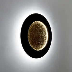 Holländer Applique murale LED Luna Piena, brun-noir/or, Ø 80 cmVendu parluminaire