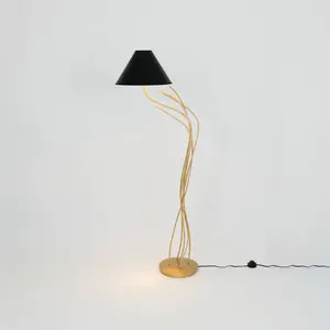 Holländer Lampe sur pied Ischia à 1 lampe noire/dorée pas cher