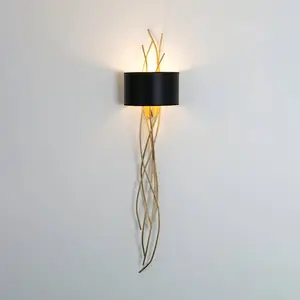 Holländer Applique murale Elba lungo, or/noir, hauteur 144 cm, ferVendu parluminaire