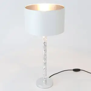 Holländer Lampe table Cancelliere Rotonda blanc/argent 57 cm pas cher