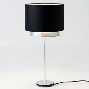 Holländer Lampe à poser Mattia, chintz noir/argenté pas cher