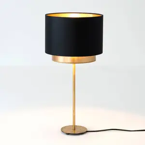 Holländer Lampe à poser Mattia, chintz noir/doré pas cher