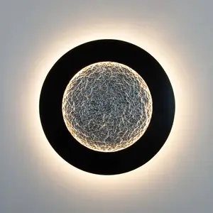 Holländer Applique murale LED Luna Pietra, brun-noir/argent, Ø 80 cmVendu parluminaire