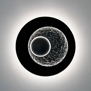 Holländer Applique murale LED Urano, brun-noir/argent, Ø 60 cm, ferVendu parluminaire
