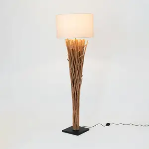 Holländer Lampe sur pied Palmaria, couleur bois/beige, hauteur 177 cm,...Vendu parluminaire