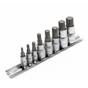 Comparateur de prix : WILTEC Jeu de douilles xzn Denture multiple 8 Pièces M4-M16 Douille Clés Outil Kit