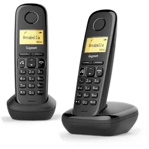 Gigaset Téléphone fixe sans fil A270 Duo Noir 80 numéros Agenda / 10 tons pas cher