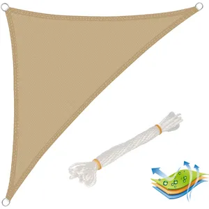 Voile d'ombrage triangulaire WOLTU en HDPE, protection UV pour jardin-... pas cher