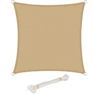 WOLTU Voile d'ombrage carré en hdpe, protection contre le soleil avec protec... pas cher