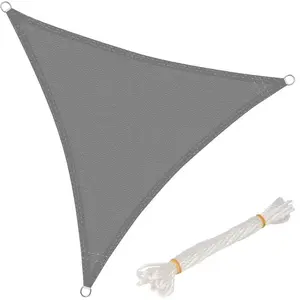 Voile d'ombrage triangulaire WOLTU en HDPE 5x5x5m Gris - Protection UV... pas cher