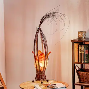 Woru Lampe à poser Elena avec abat-jour tissu, orange pas cher
