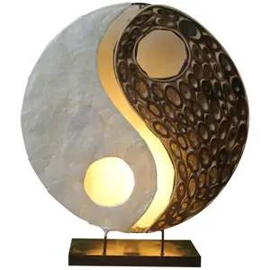 Woru Lampe à poser Ying Yang matières naturelles, 30 cm pas cher