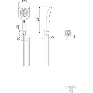 Steinberg 342 Set de douche, 3 jets, 342 1626 S, pas cher