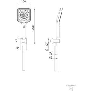 Steinberg 342 Set de douche, 3 jets, 342 1670 S, pas cher