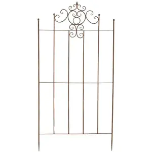 CLP Treillis De Jardin Pour Plantes Grimpantes Paula En Fer Solide Marron antique