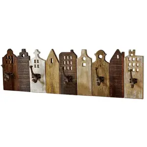 Comparateur de prix : Loberon Patère Planche Pettis - manguier - Fer - H/L/P env. 25 81 10 cm - Marron