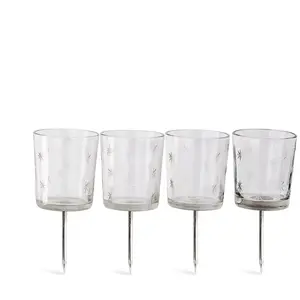 LOBERON Lot de 4 photophores à planter Fenella, transparent (6cm) pas cher