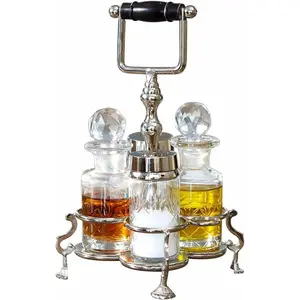 LOBERON Ensemble assaisonnement Fayetteville, transparent/argenté (22cm) pas cher