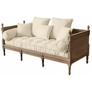 LOBERON Canapé Douville, marron vieilli/crème (80 x 200 x 85cm)Vendu parloberon